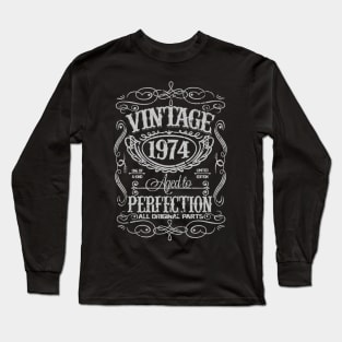 Vintage 1974 46 Years Old Perfectly 46th Birthday Gift Long Sleeve T-Shirt